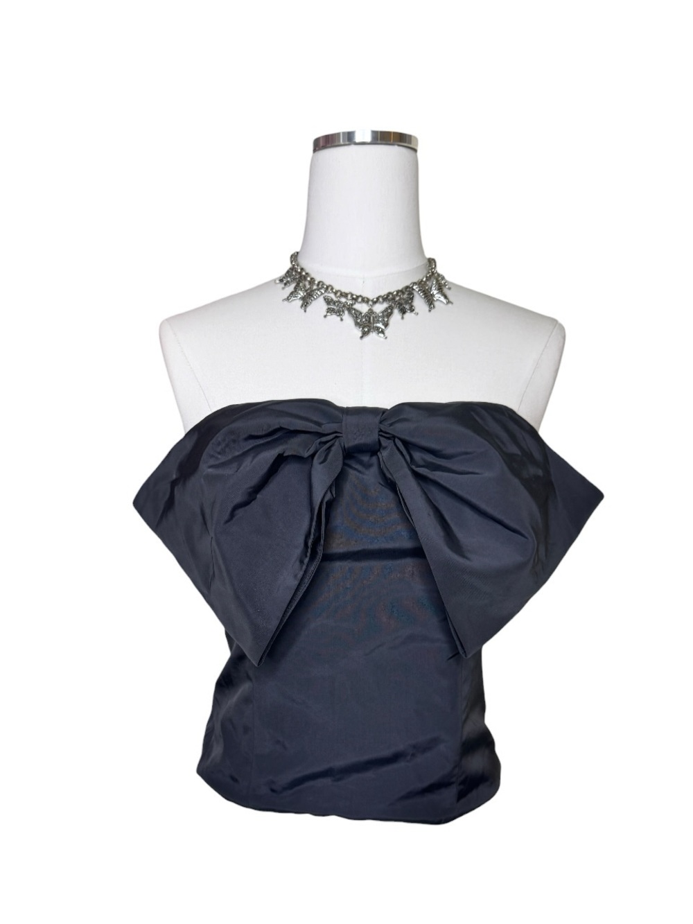 NWT Express Strapless Black Bow Top Size 10
